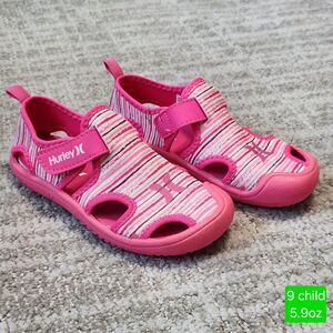 Hurley girls water shoes sandals pink size 9 child